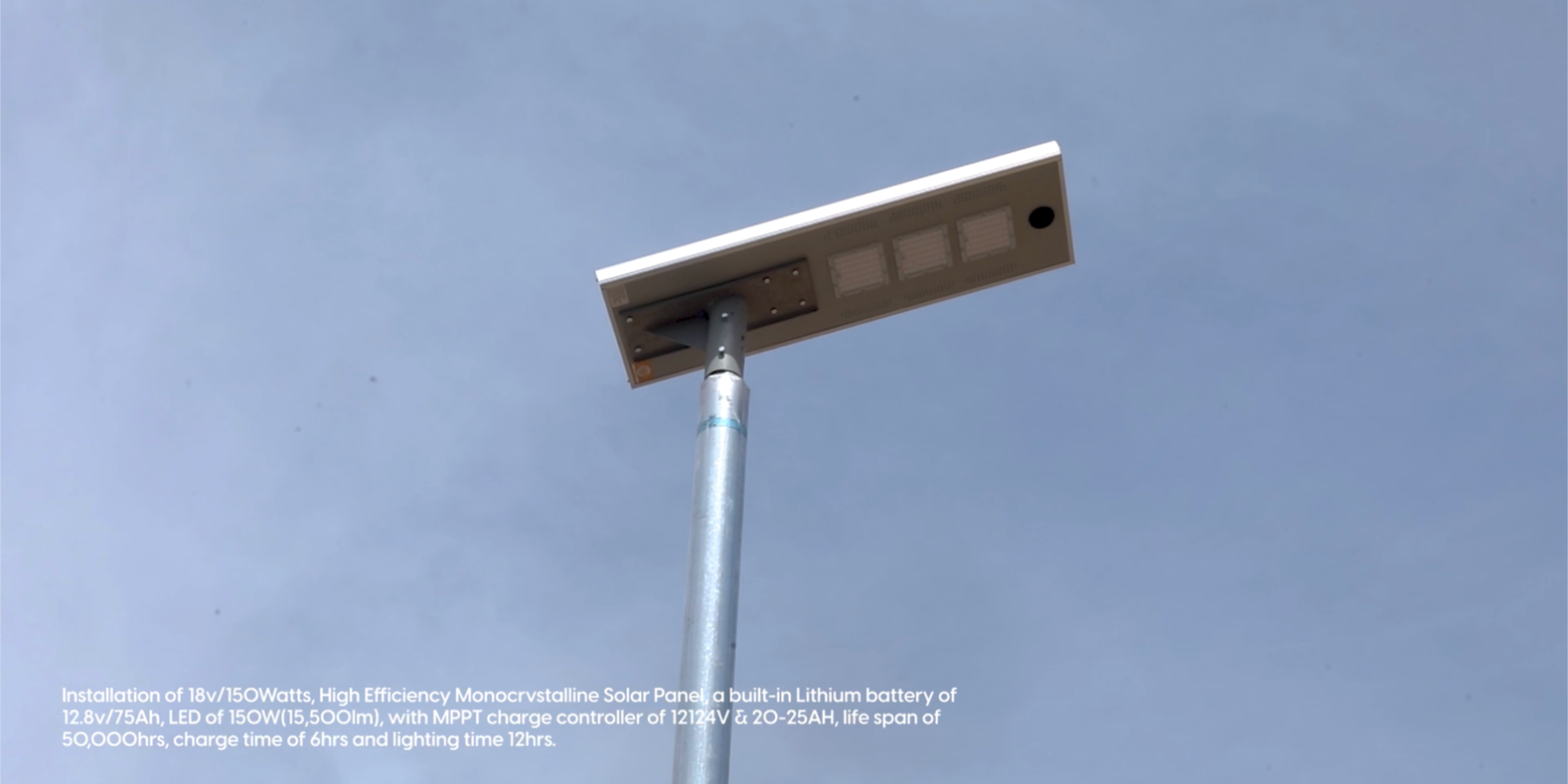 150 W all-in-one solar street light installed at Gwada, Niger State